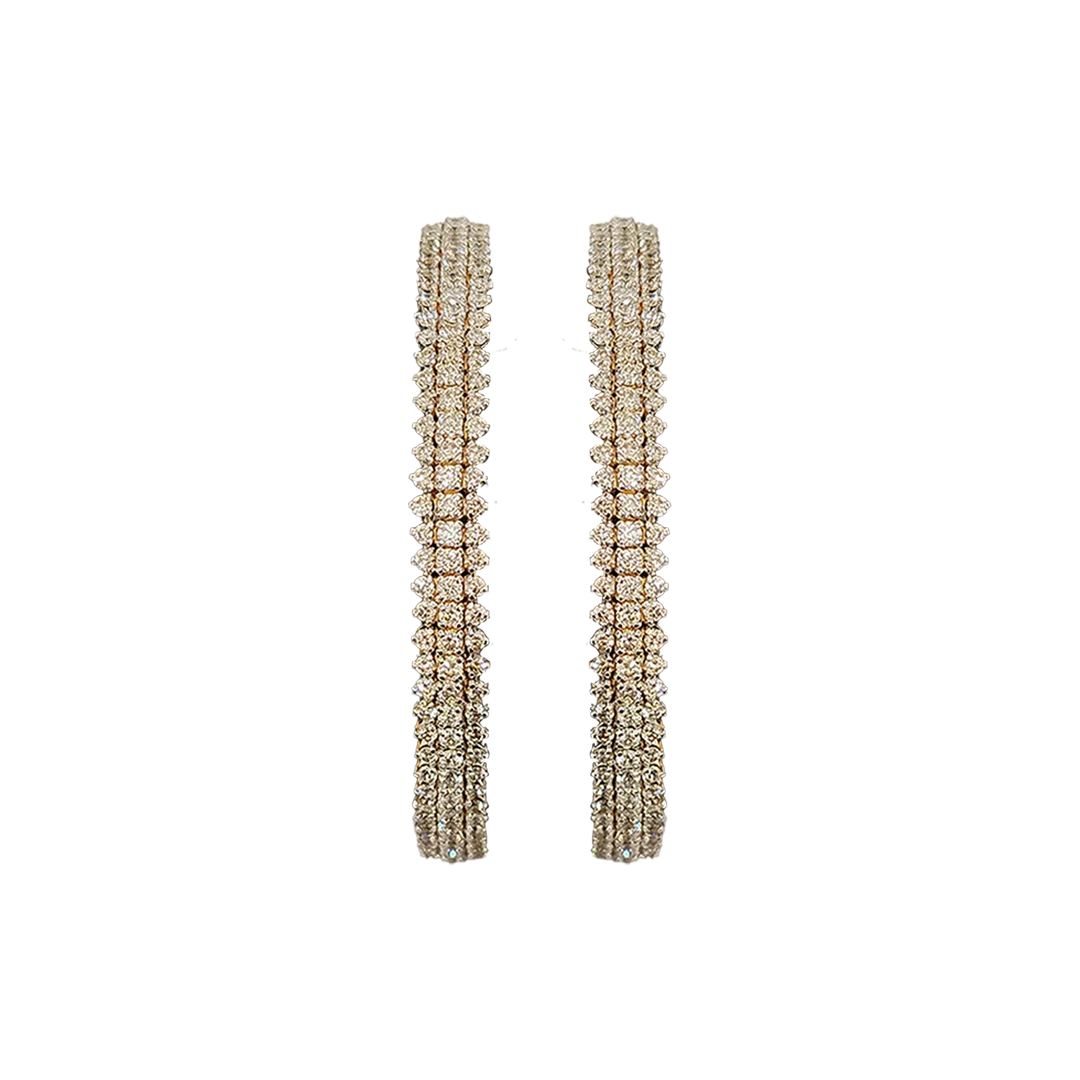 (BD-219) 1 Pair Diamond Bangles Diamond 16.34 CT Gold 47.543 14 KT (Hallmarked)