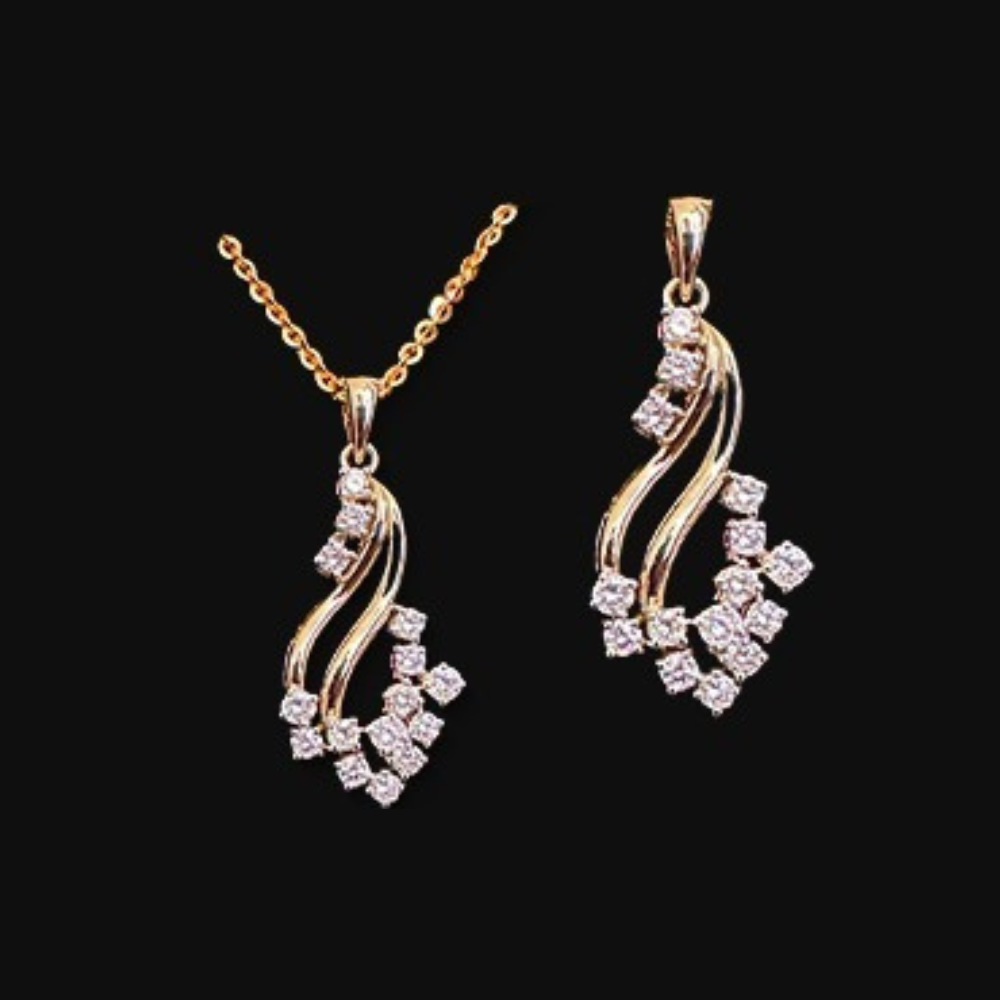 PD-468 Labgrown Pendant Set, Gold - 7.904 Grams, Labgrown Diamond - 0.81 CT