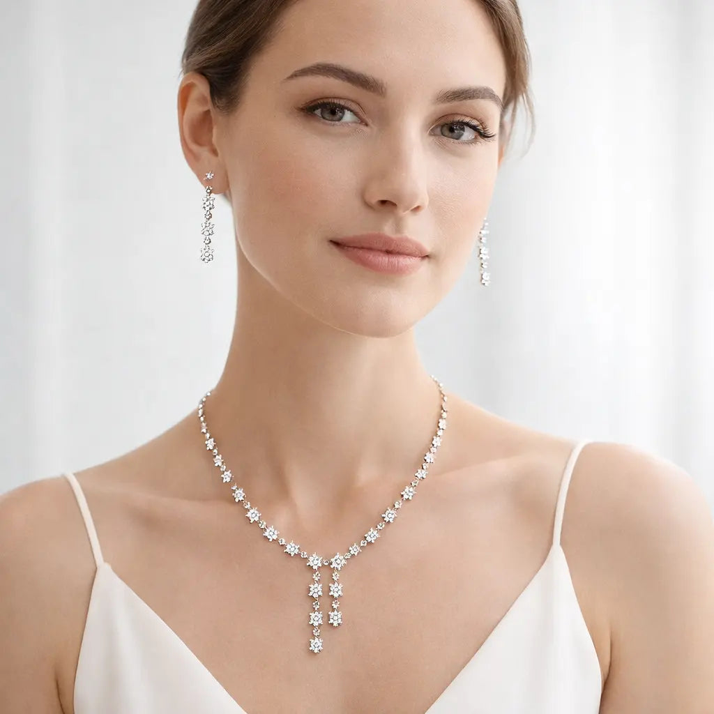 Diamond Necklace in 18/14 CT Hallmarked Gold