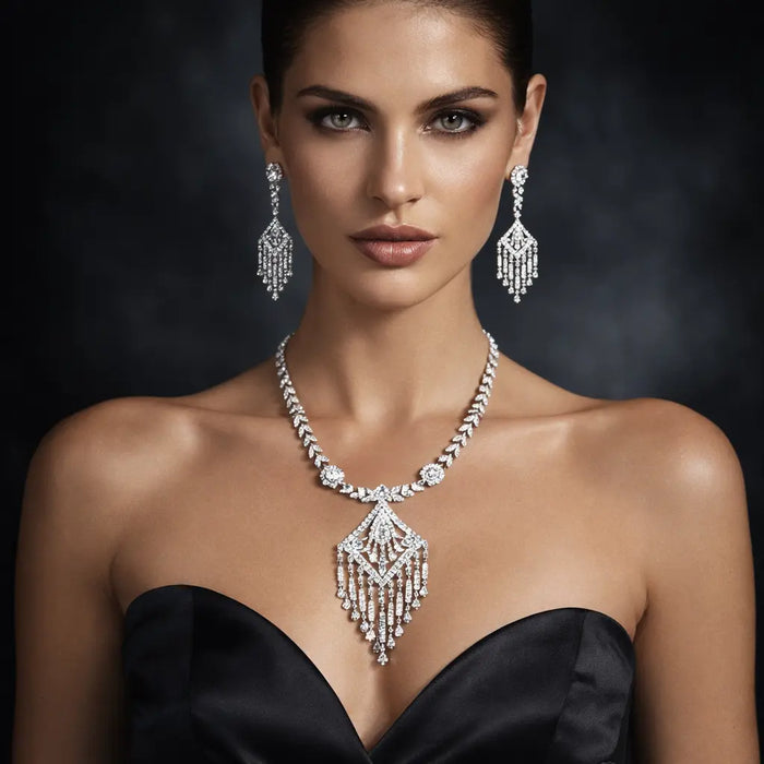 Diamond Necklace in 18/14 CT Hallmarked Gold