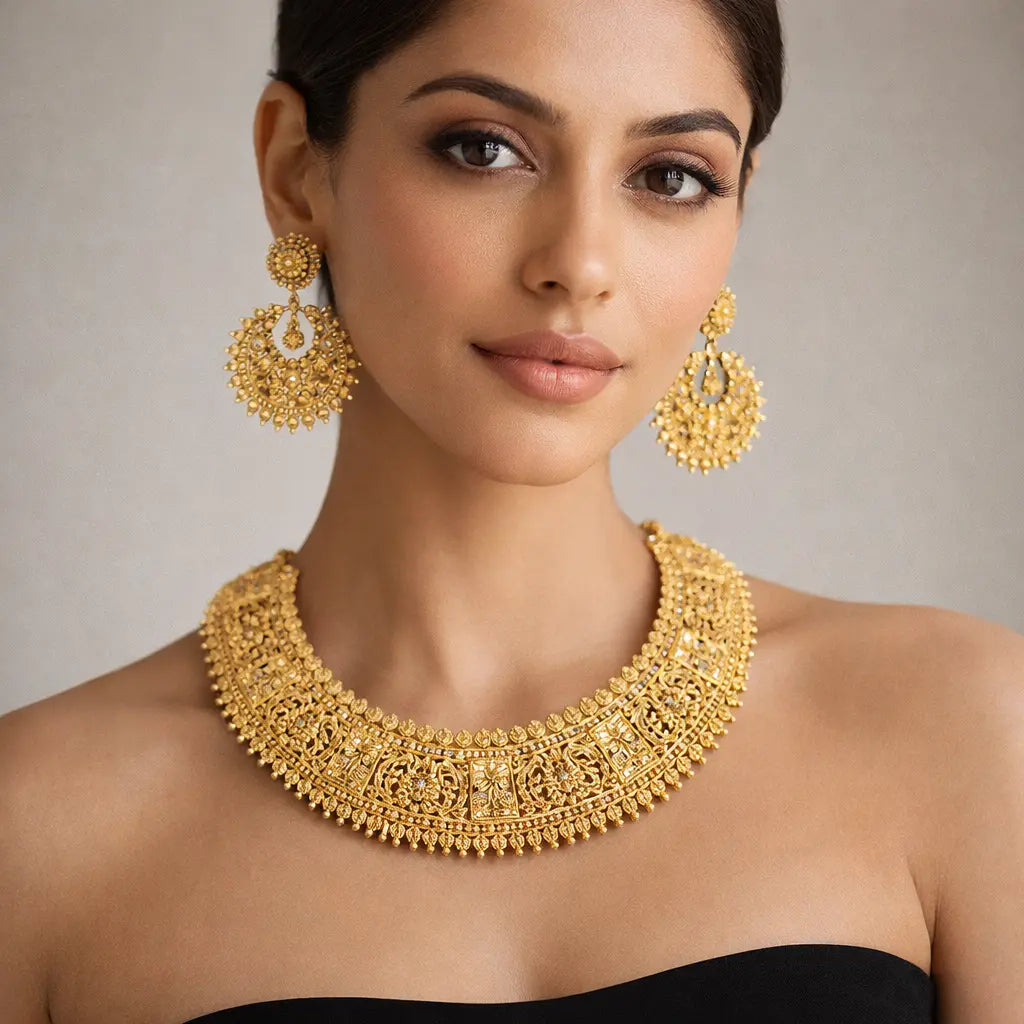 (MSG-308) Gold Set , Gold 29.600, 22 KT) Gold Earring MSG 308-A (Gold 13.900 22KT)