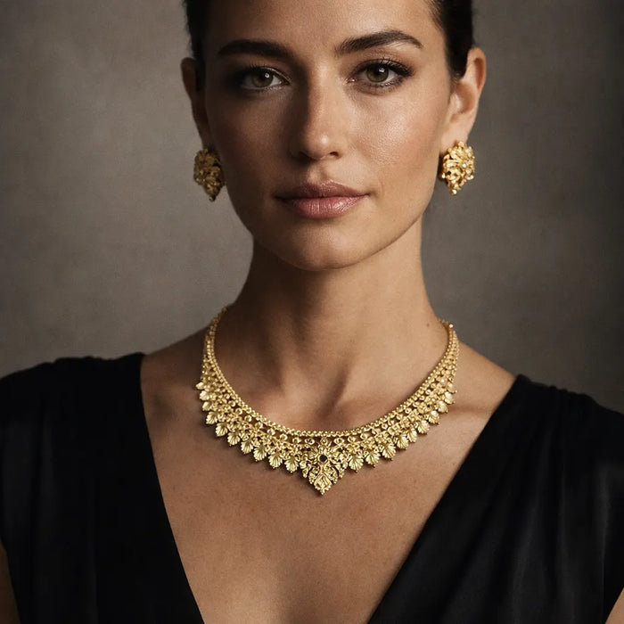 Gold Necklace Set (MSG-300,12.675 grams, TG-748, 3.650 Grams)