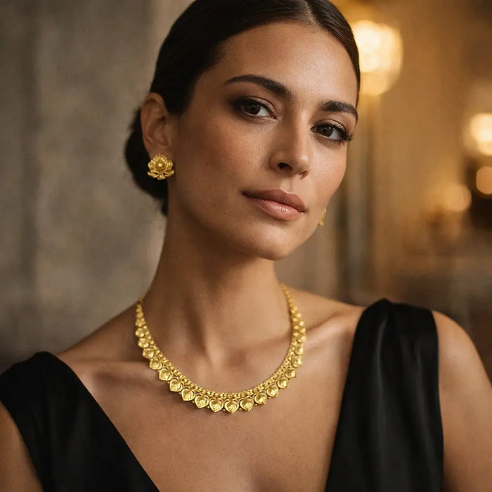 Gold Necklace Set (MSG-299, 8.035 Grams, TG-749, 2.626 Grams)