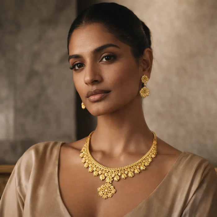 Gold Necklace Set (MSG-297, 12.145 Grams, BCG-338, 3.840 Grams, TG-697, 7.718 Grams)