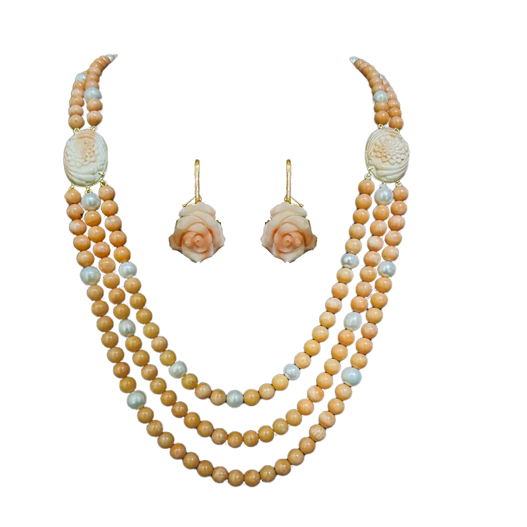 Mala - 3 Grams 18CT, 17000 Stones, Earring - 1.900 Grams 18CT