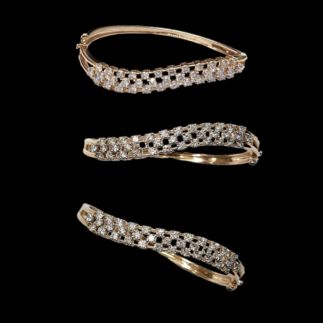 (BRD-11) Diamond Bracelet , Gold 16.030 (14KT) Diamond 3.04 CT