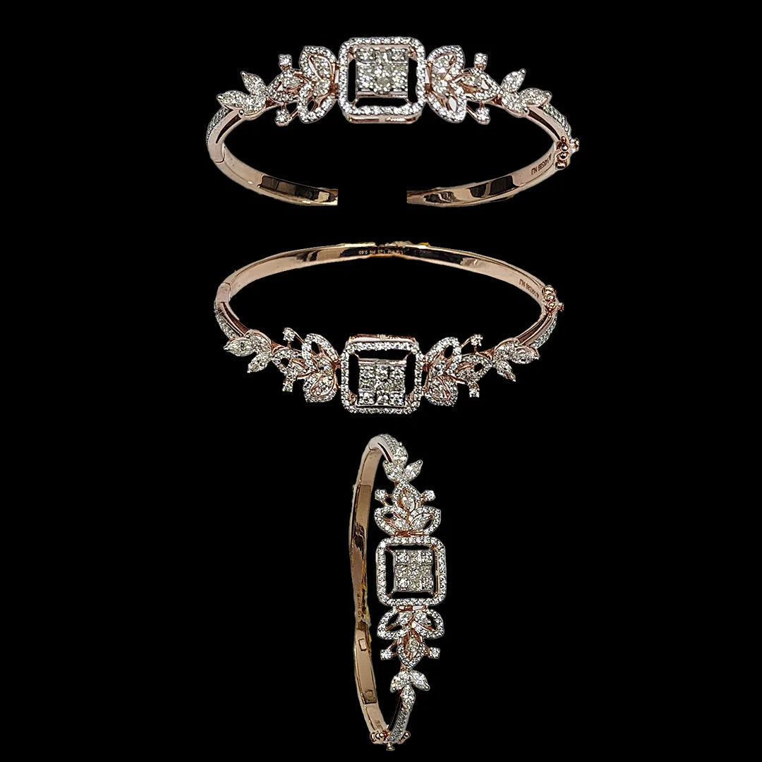 (BRD-12) Diamond Bracelet, Gold 20.710 (14KT), Total Diamond 3.02 CT