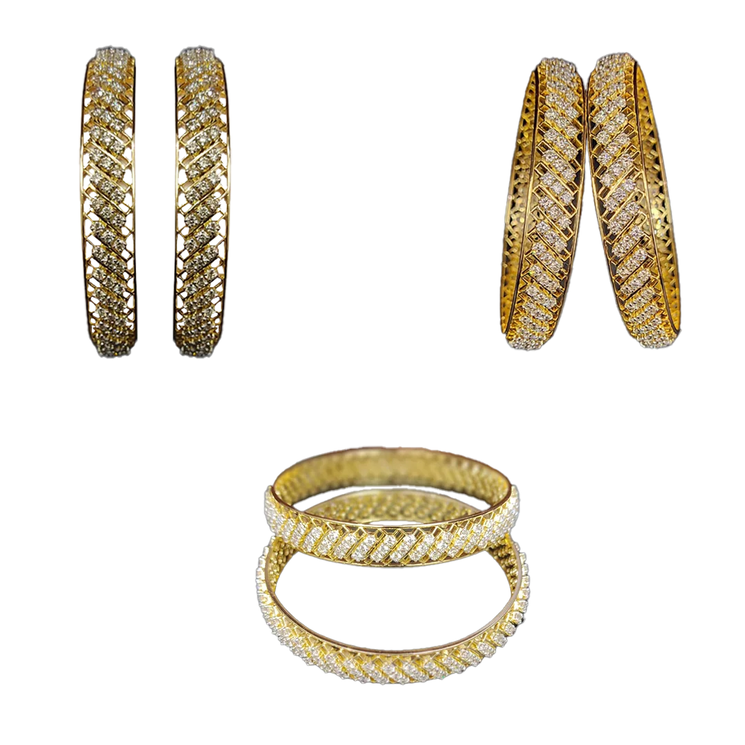 (BD-217) Diamond Bangle (Diamond- 11.37, Gold -57.200 grams, 14 KT (Hallmarked)