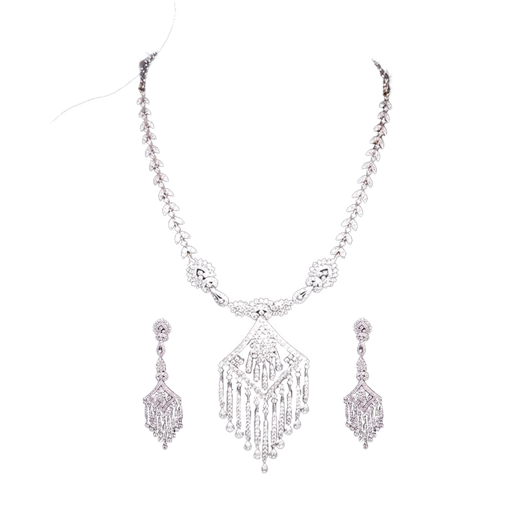Diamond Necklace in 18/14 CT Hallmarked Gold