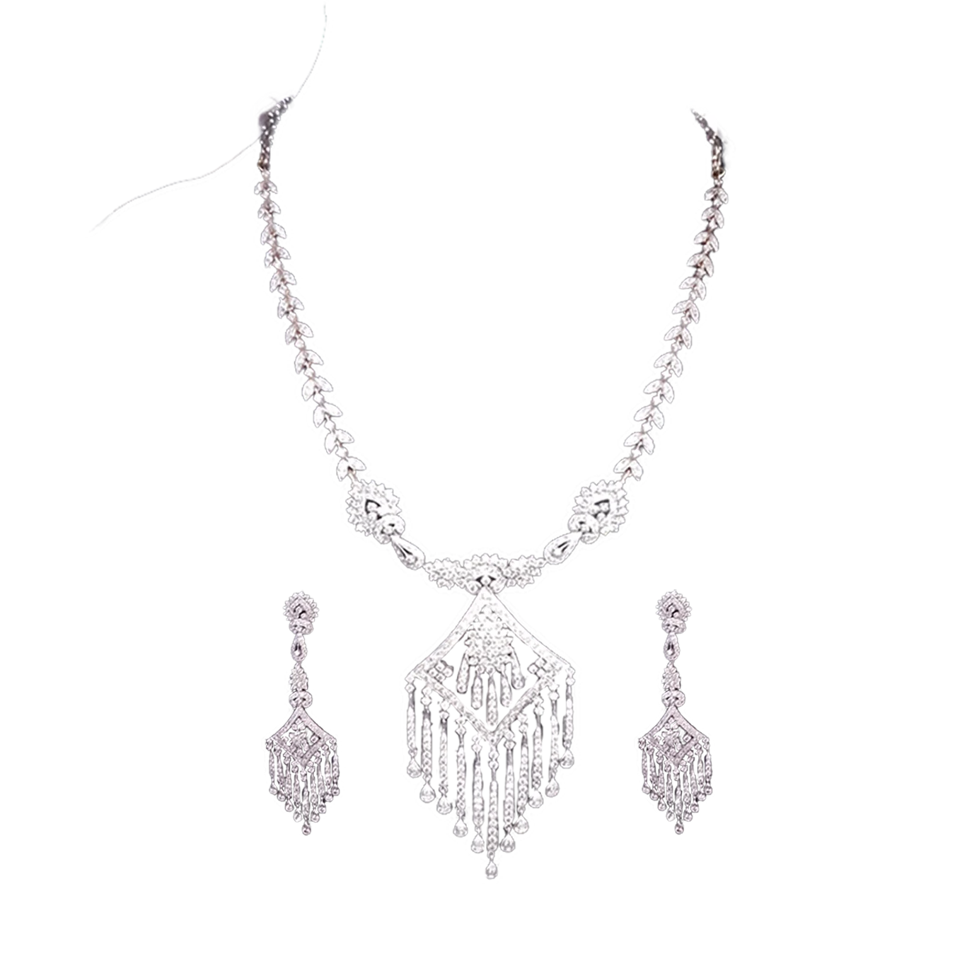 Diamond Necklace in 18/14 CT Hallmarked Gold