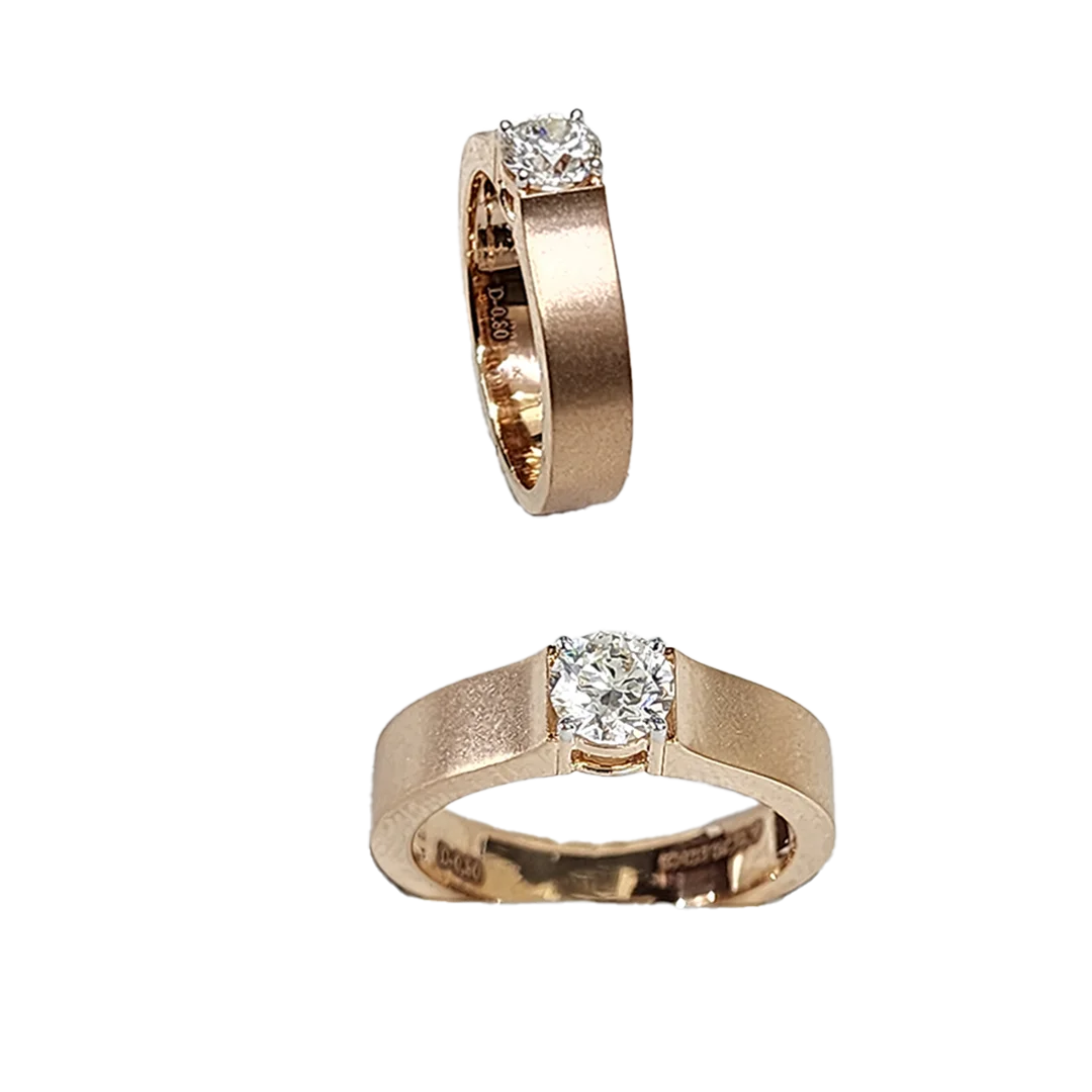 (RDL-716) Diamond ring 18 KT, Diamond 0.80 CT, Gold 8.057