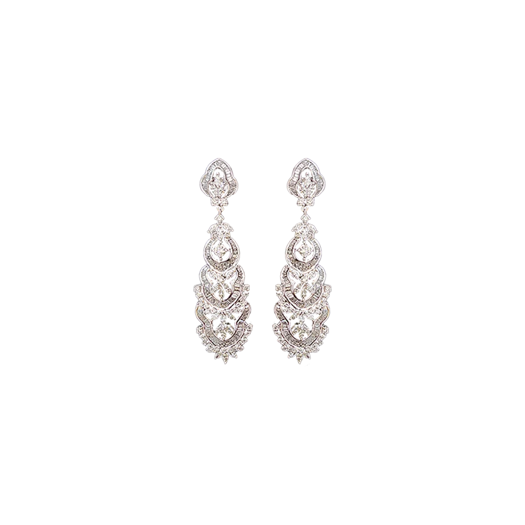 (BSD-23-B) Earring in Diamond & Bkts Dia-8.97 ct, Gold - 30.220 (Hallmarked)