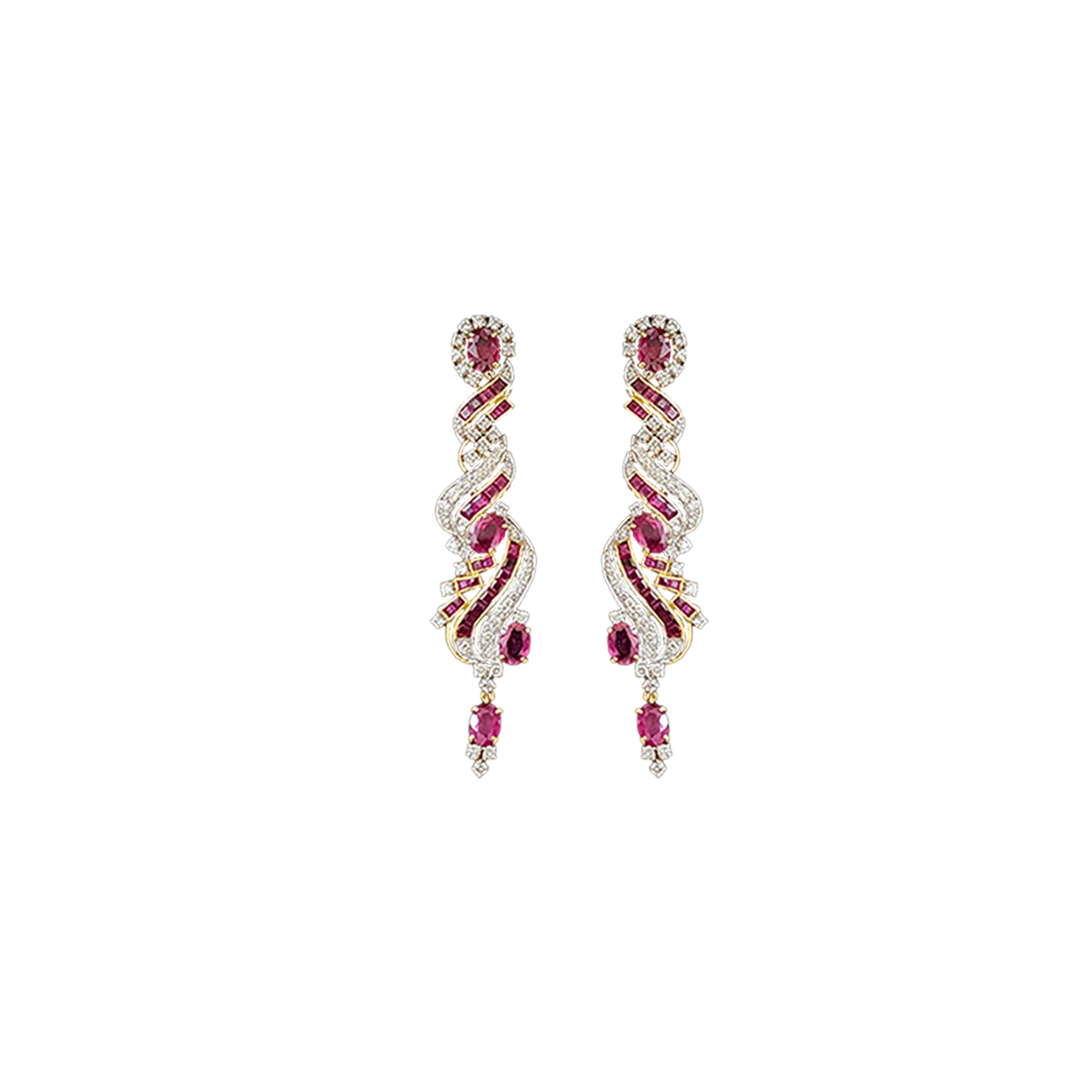 (TD-499) Diamond Tops in 14kt Hallmarked Gold (Diamond with Rubies Diamond 2.96 CT, Gold 27.385 CT ,Ruby14.97 ct)