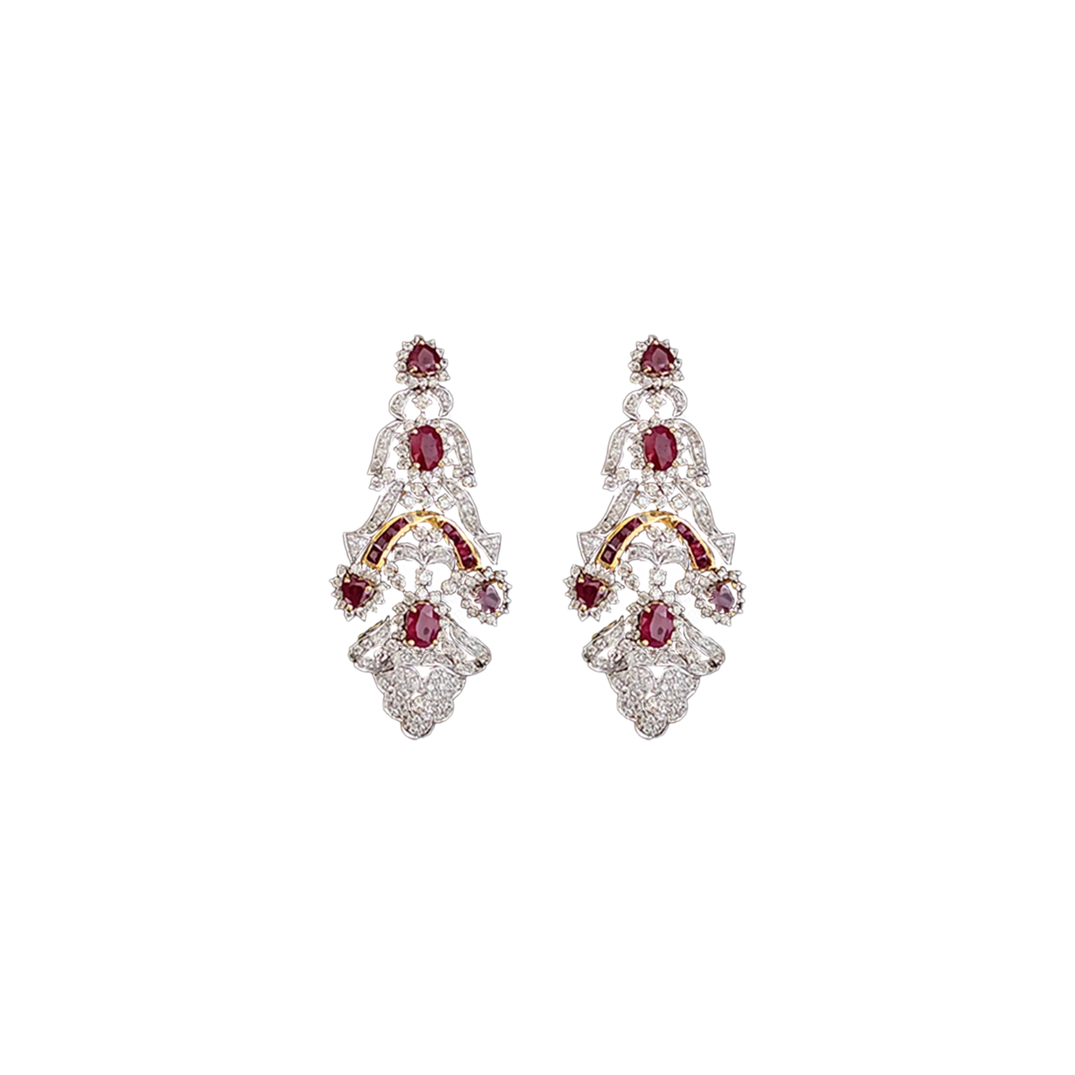 (BSD-62-A) Diamond Tops in 14kt Hallmarked Gold (Diamond with Ruby Diamond 6.37 CT, Gold-39.585 CT ,Ruby-9 ct)