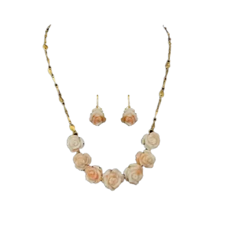 Flower Pendant, Earring - 1.900 Grams 18CT
