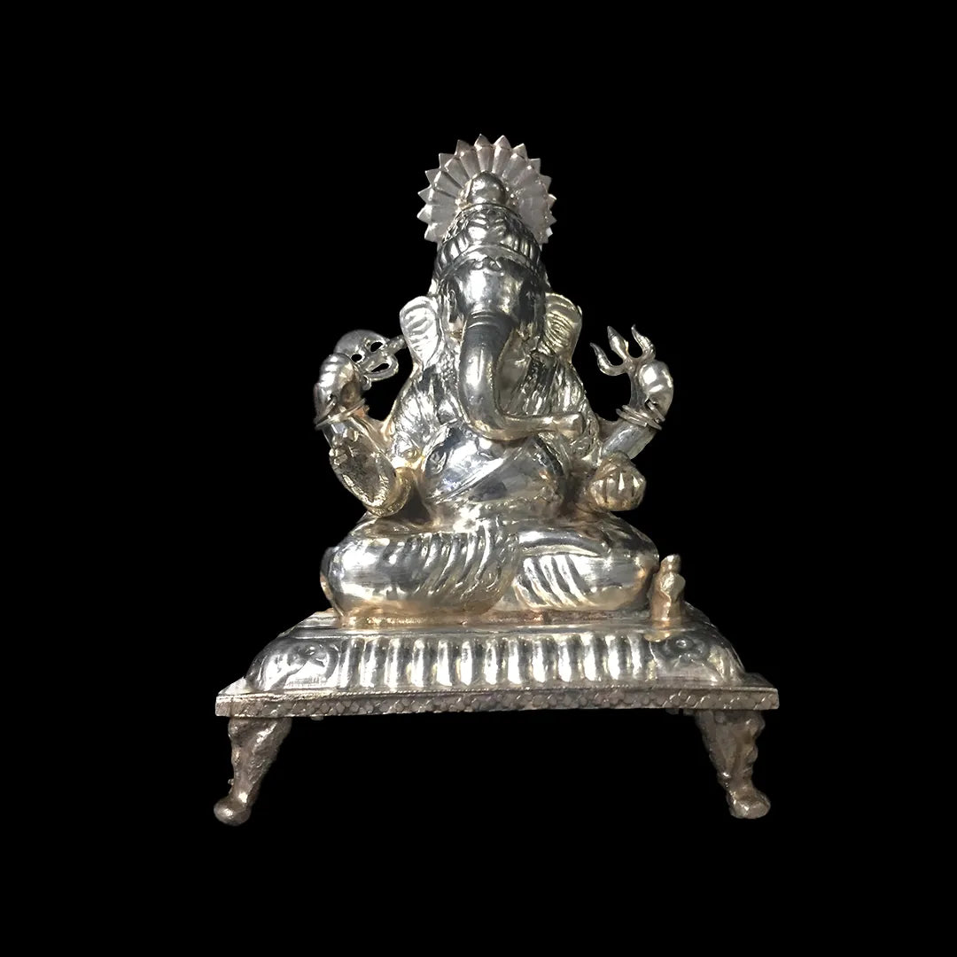 (G-1) Ganesh God Idol in Silver , 215 Grams