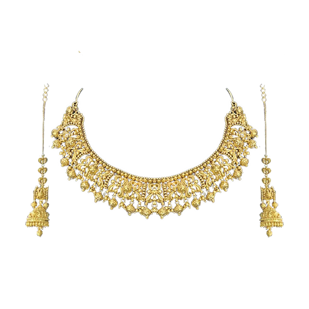 Gold necklace 33.078 Gold earring 25.623 Hallmarked (MSG-291 and TG-751)