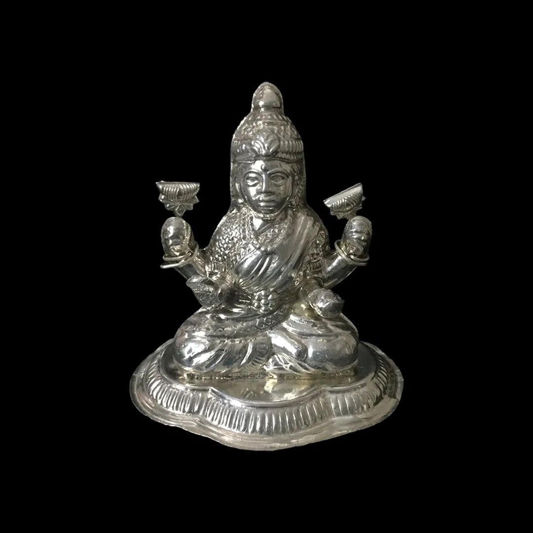 (L-1) Laxmi Goddess Idol in Silver, 66 Grams