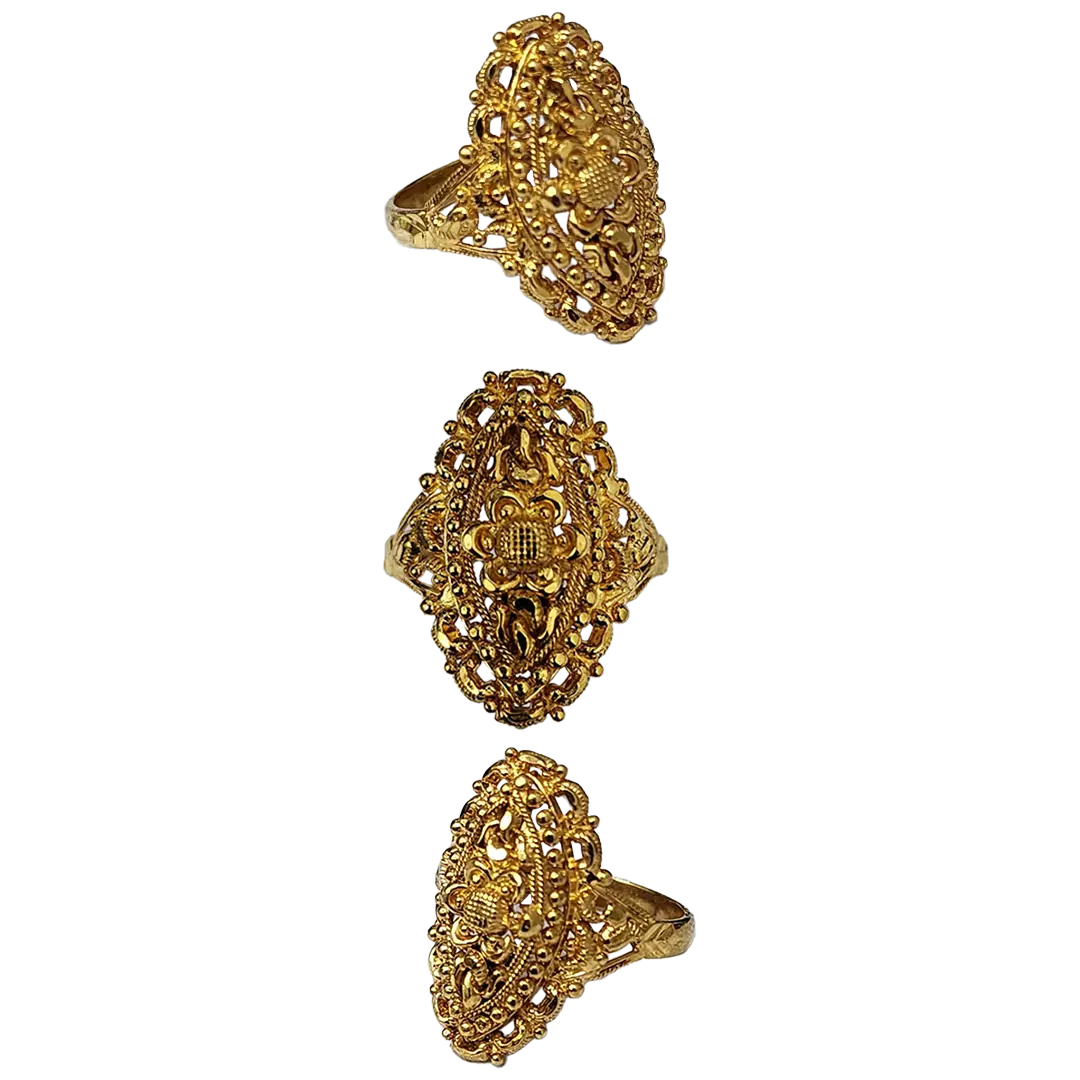 (LRG-324) Gold Ladies Ring , 3.695 Grams 22CT