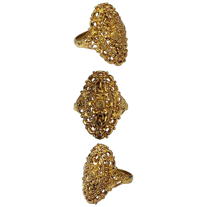 (LRG-324) Gold Ladies Ring , 3.695 Grams 22CT