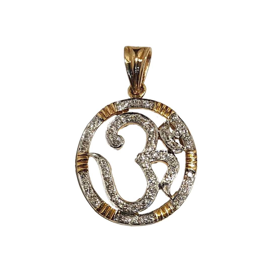 (PD-21) Om pendant Dia-0.98ct, Gold-14kt- 5.867