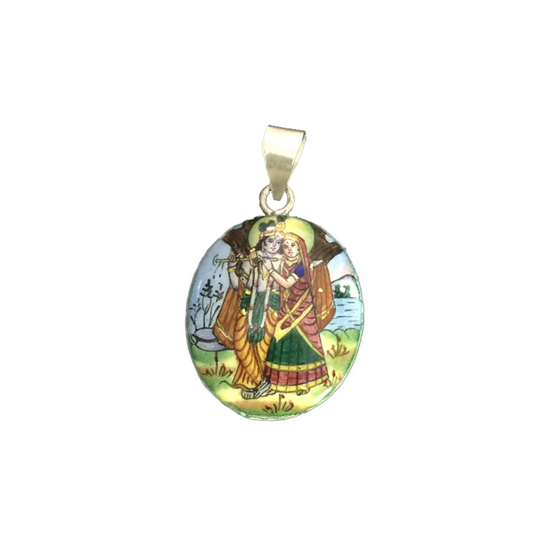 Divine Radha Krishna ji Pendant in Silver ( P-3, 7 Gram Radha Krishna ji)