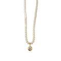 (PG-284) Pendant in gold with AD 2.740 Grams in 14 KT Gold, Cost of Pearl mala RS. 2500