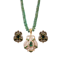 (PSD-57) Pendant Diamond-2.35 CT, Gold-14kt-10.700, Cost of panna Rs.3500, Panna String Rs. 3000, Earring Diamond-1.21 CT, Gold -14kt-10.700, Cost of panna Rs.2500
