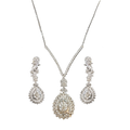 (Pendant - MSD-110) (Earrings - TD-445) Diamond Necklace With Earrings Hallmarked ( Pendent in Diamond Dia -7.13 ct, Gold - 26.819 in 18 kt Purity,Earring in Diamond Dia - 10.20 ct, Gold-41.105 in 18 kt Purity)