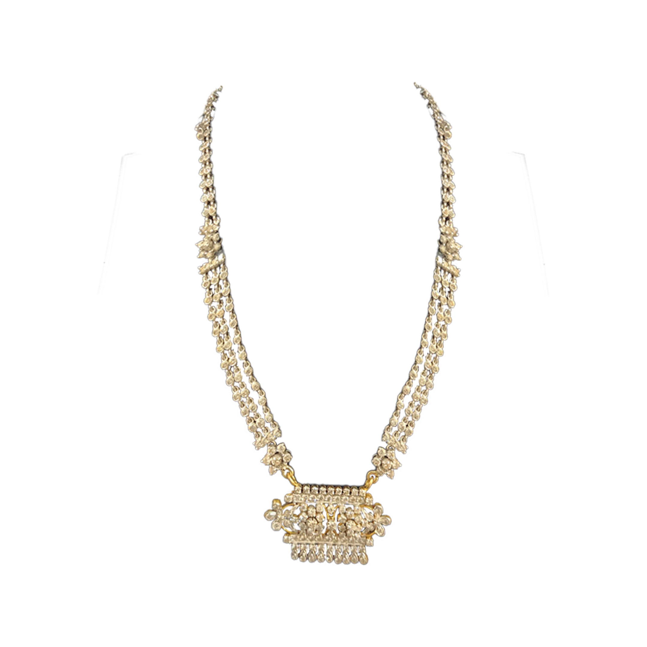 (PSD-233) Pendant with chain in diamond Hallmarked ( Pendent with chain in Diamond Dia- 6.86ct, Gold-40.416, in 14kt Purity)