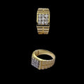 (RDG-1) Diamond Gents Ring, Gold 7.790 (14KT) Diamond 0.51 CT