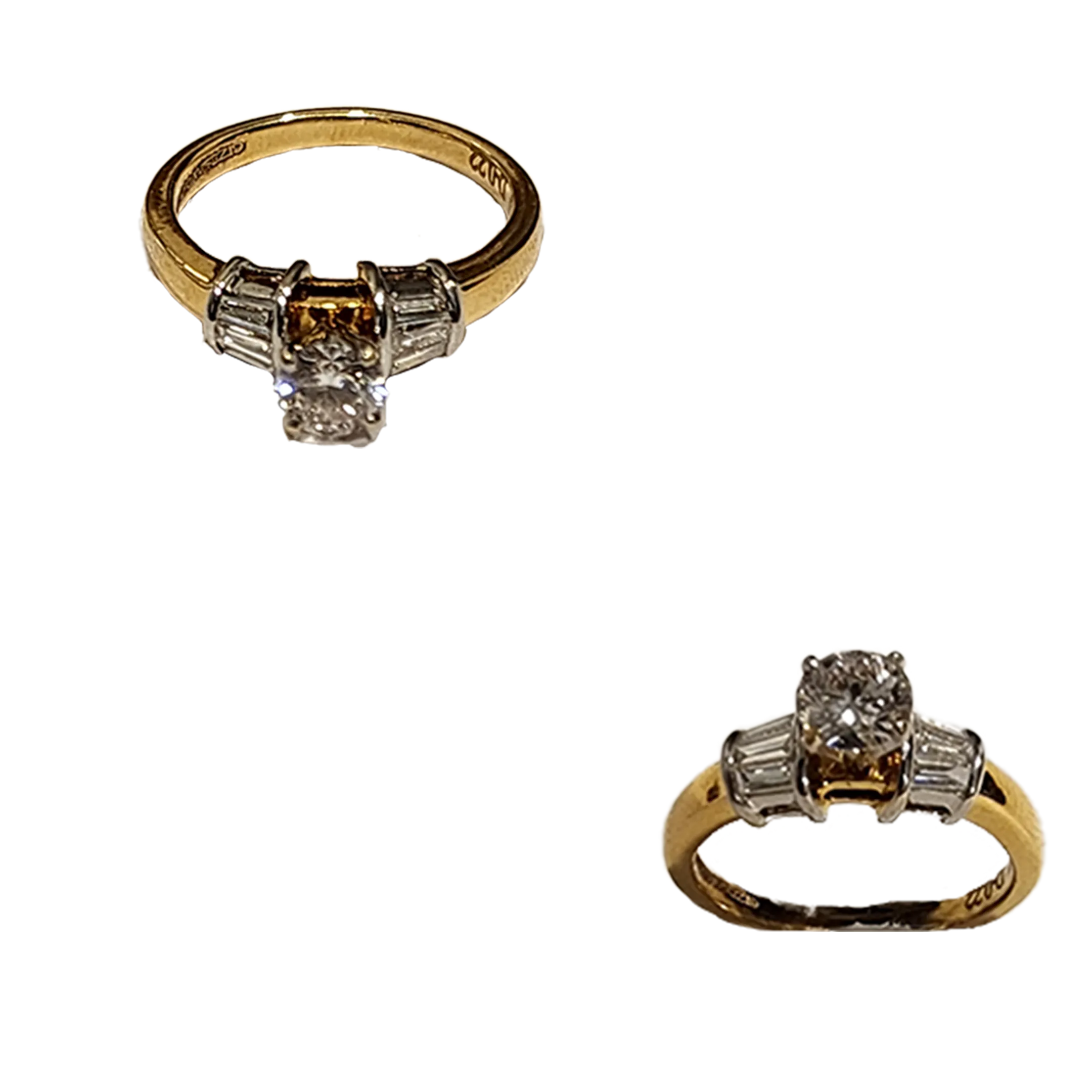 (RDL-547) Ring in Diamond (Diamond-0.72ct Gold 18 kt, 4.29 grams) (Hallmarked)