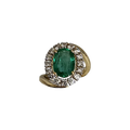(RDL-703) Ring in Diamond (Diamond-0.93ct, EM-2.82CT, Gold -18kt, 6.68 grams) (Hallmarked)