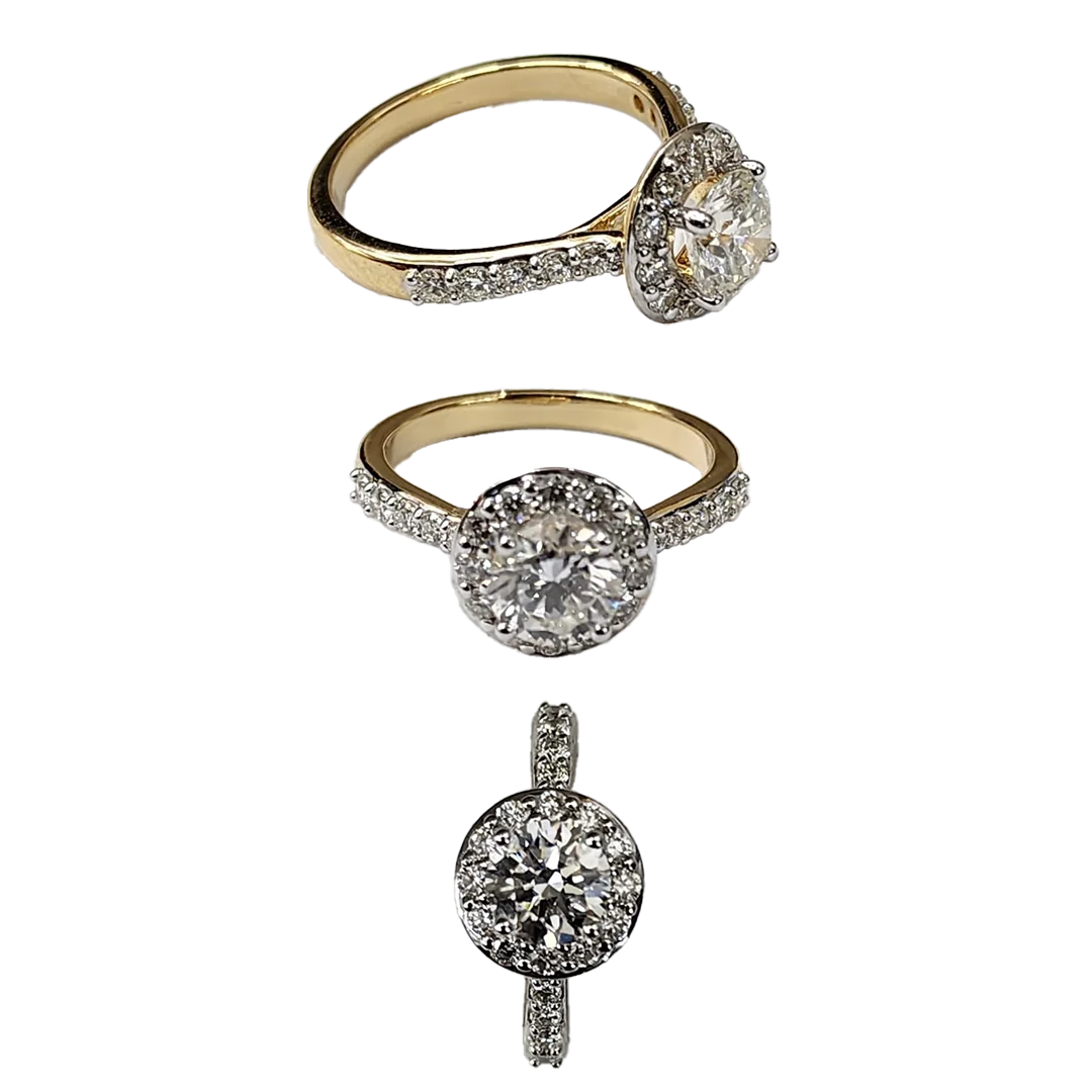 (RDL-719) Ring in diamond 1 pcs - 1.11 CT , Other diamond -0.59 CT , Gold-4.944, 18 CT (Hallmarked)