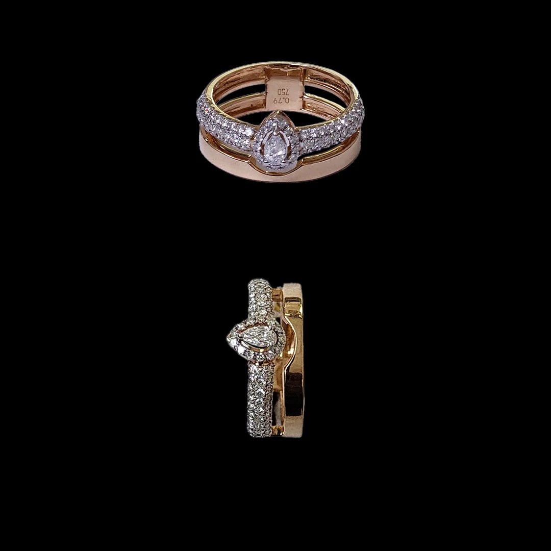 (RDL-724) Diamond Ladies Ring, Gold 5.170 (18KT) Diamond 0.84 CT