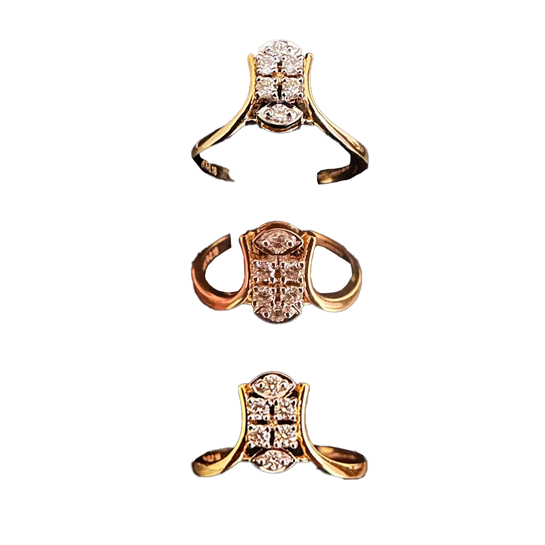 (RDL-741) Natural Diamond Ring, Gold - 2.440 14KT, Diamond - 0.18