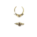 RG-068 Labgrown Ring, Diamond -1pc- 1.51 , 2pcs -0.56 Total -2.07 , Gold - 2.850 14KT