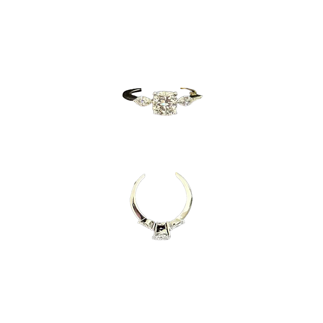 RG-25 Labgrown Ring, Diamond - 1pc- 1.00, 2pcs- 0.20 Total - 1.20 , Gold - 3.263 18KT