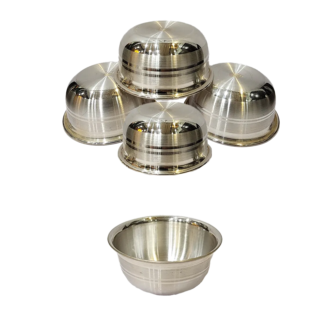 Silver Katori in 92.5% Purity 43,44,45,44 Grams 4 pce