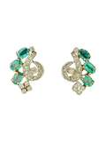 (TD-103-A) Diamond Tops in 14kt Hallmarked Gold(Diamond 0.90 CT ,Emerald 2.90 CT, Gold 9.153 CT)