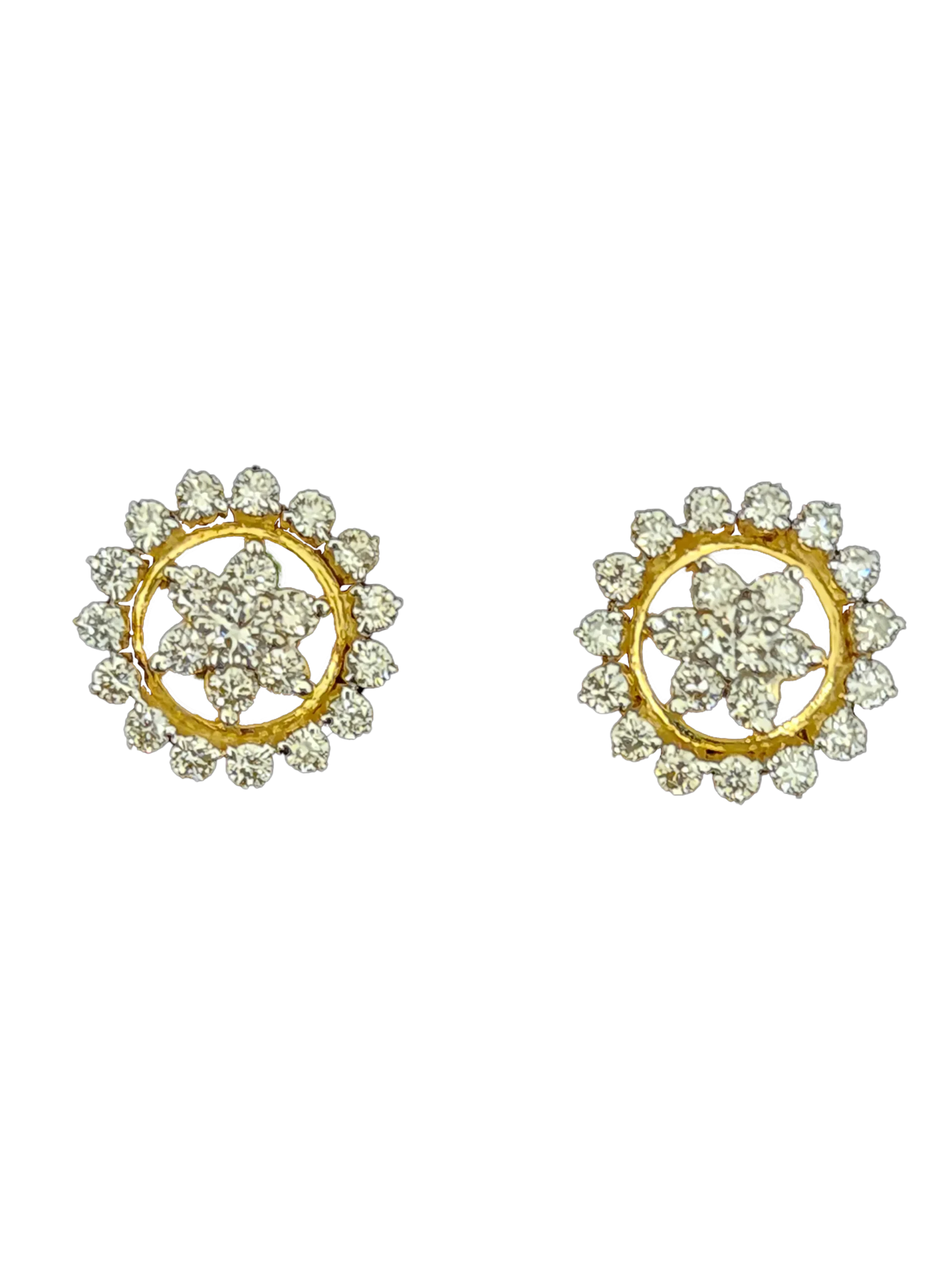 (TD-281) Diamond Tops in 14kt Hallmarked Gold (Diamond 1.43 CT ,Gold 6.530 CT)