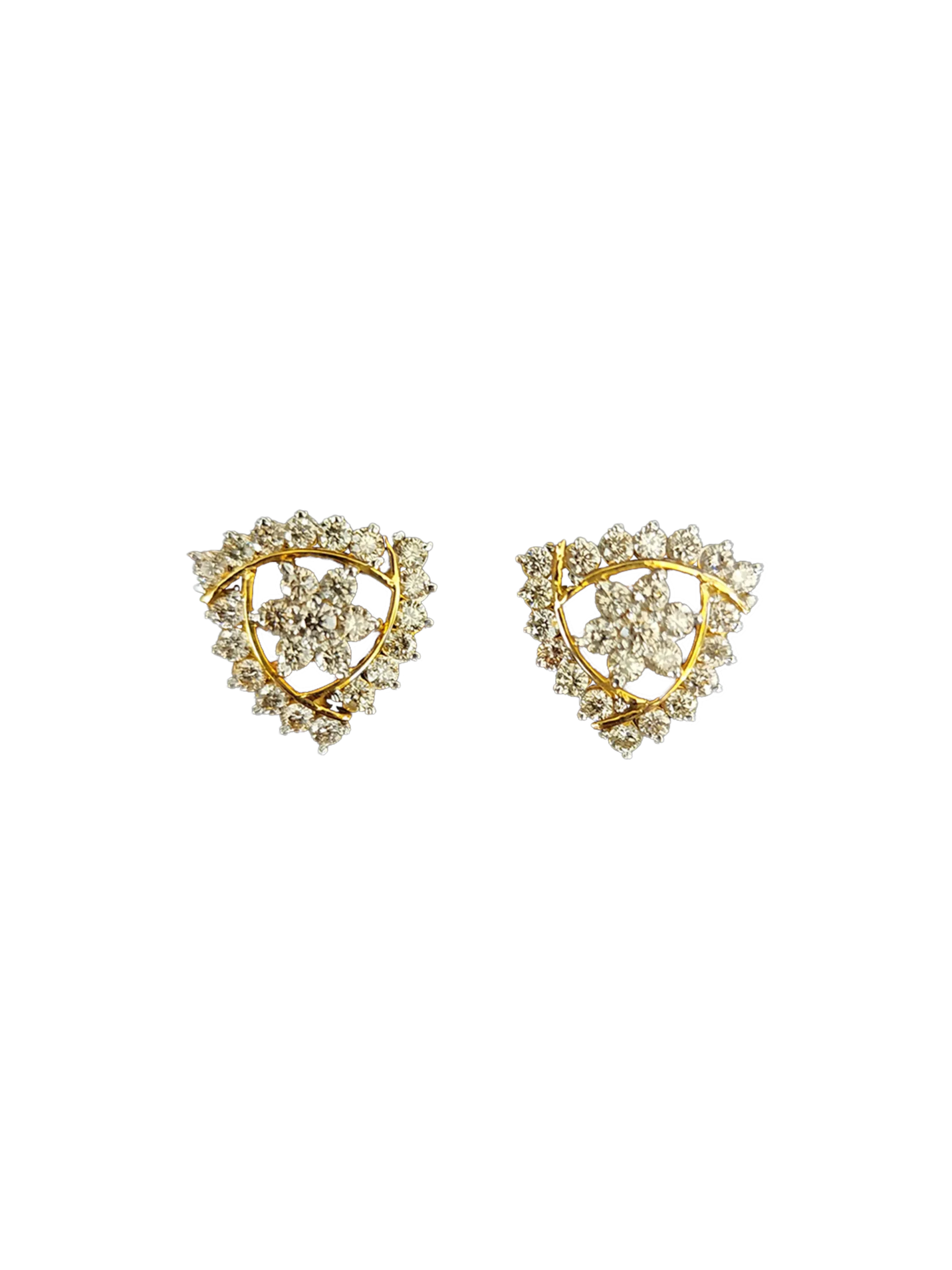 (TD-295+) Diamond Tops in 14kt Hallmarked Gold (Diamond 2.17 CT, Gold 9.335,)