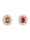 (TD-510) Diamond Tops in 14kt Hallmarked Gold (Diamond 1.40 CT ,Gold 7.000 Grams CT , Rubies 2.96 CT)