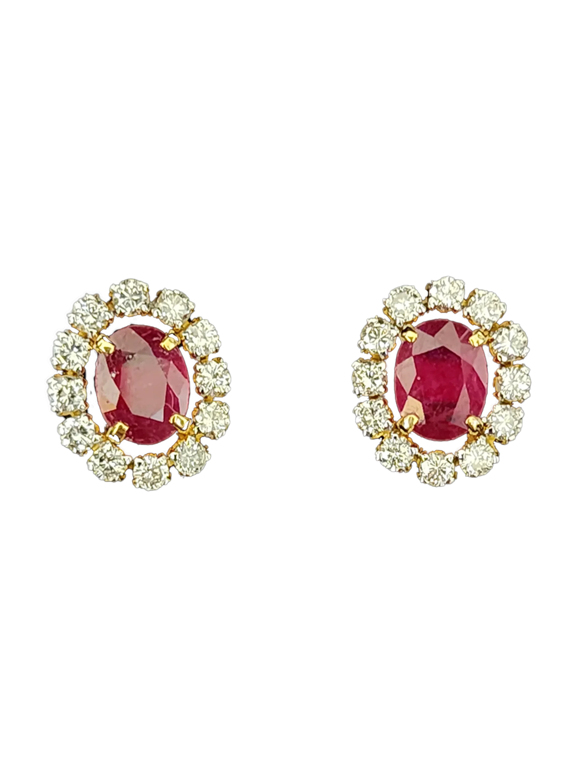 (TD-510) Diamond Tops in 14kt Hallmarked Gold (Diamond 1.40 CT ,Gold 7.000 Grams CT , Rubies 2.96 CT)
