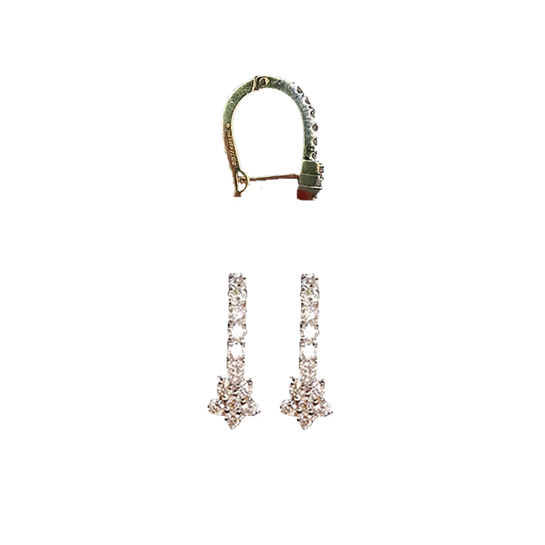 (TD-514) Diamond Tops in 14 CT Hallmarked (Diamond 0.33 Grams ,Gold 2.575 Grams)
