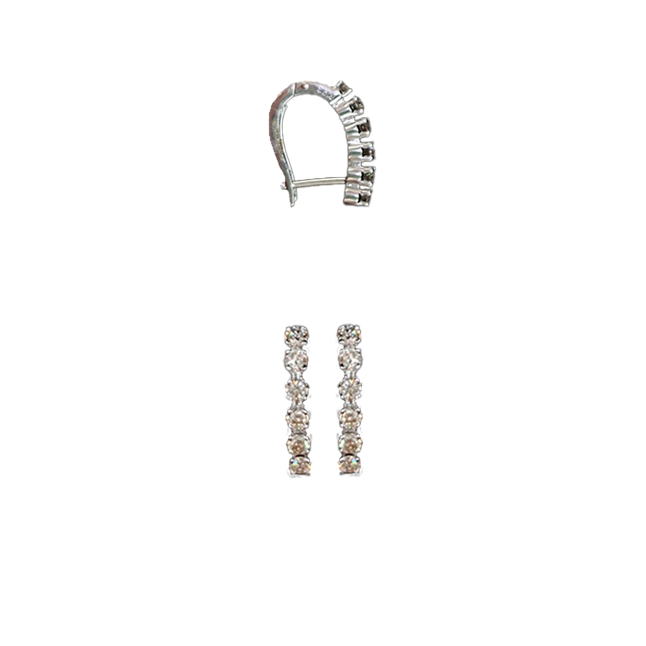 (TD-516) Diamond Bali in 14 KT Hallmarked (Diamond 0.63 Grams ,Gold 3.114 Grams)