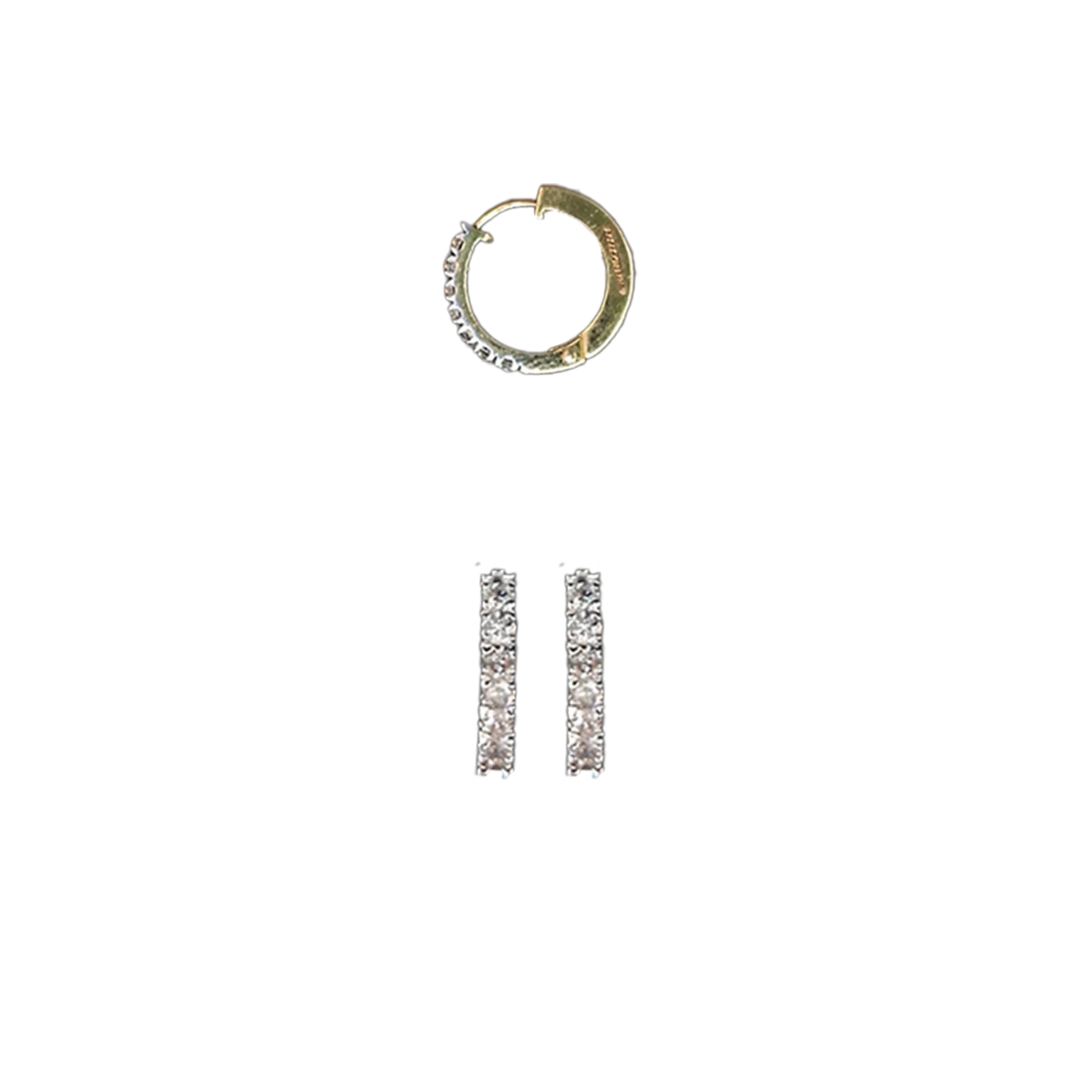 (TD-519) Diamond Bali in 14 KT Hallmarked (Diamond 0.37 Grams, Gold 2.514 Grams)