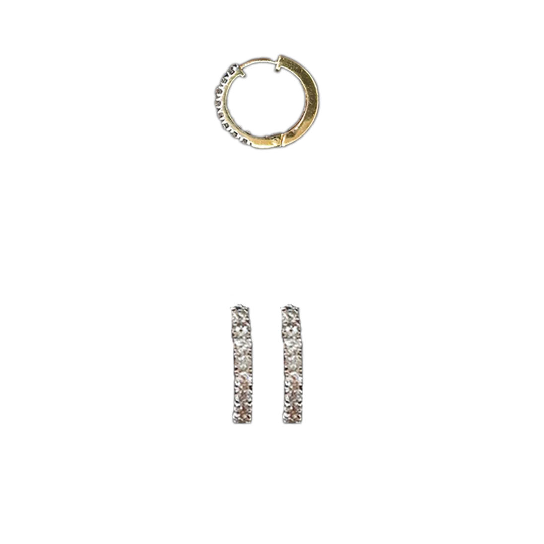 (TD-523) Diamond Bali in 14 KT Hallmarked (Diamond 0.43 Grams ,Gold 2.519 Grams)