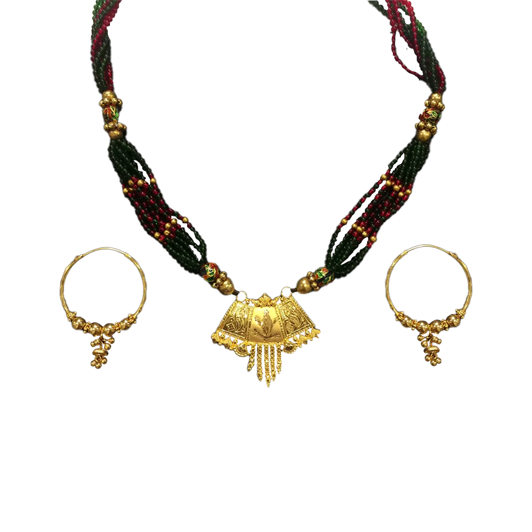 Gold Pendant Set (TG-607, 7.690 Grams, PG-339, 3.180 Grams, Mala cost Rs-1500)