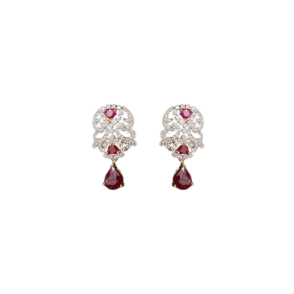 Diamond Tops in 14/18 CT Hallmarked Gold ( Diamond with Ruby Dia-2.46 ct Gold-17.060, in 14kt Purity, Ruby in tops=9.80ct) (PSD-211)